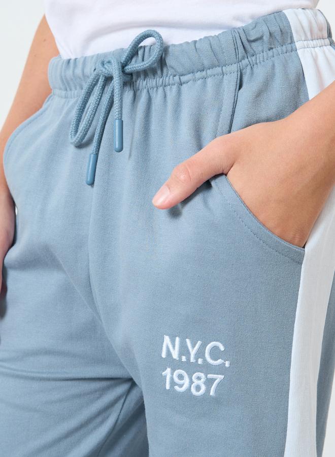 Styli Boys Light Blue Joggers With Side Stripe - Image 1